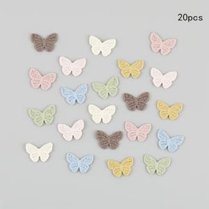 귀여운 22mm 작은 나비 데칼 20개 팩, DIY 신발, 양말, 레깅스, 의류 액세서리 장식, 작은 꽃, 여성 헤어클립 헤어 액세서리 제작 재료, 패치 스티커, 홈 데코 액세서리