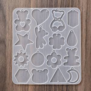 TEMU 1개 동물 귀걸이 펜던트 DIY 실리콘 몰드, 레진 캐스팅 몰드, 에폭시 레진 공예 제작, DIY 주얼리 만들기, 곰/토끼/나비, 137x123x4mm