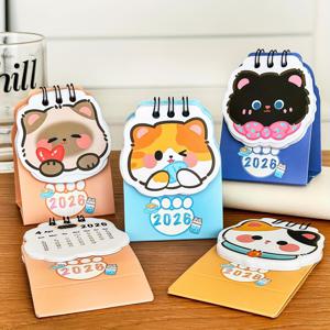 TEMU 4개 세트 귀여운 고양이 달력 (걸이 고리 포함) - 2025-2026 데일리 테마 플래너, 미니 벽걸이 달력, 홈 & 오피스용, 아랍어/영어/중국어 날짜, 반려동물 애호가를 위한 귀여운 선물 (2025년 9월 - 2026년 12월)|2025년달력