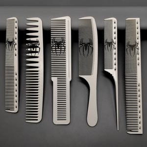 TEMU 6개 바버스 스페셜 빗 세트 패턴 조각 스타일 개별 헤어브러시 세트 남성 여성 긴 머리 짧은 머리 모든 머리 타입에 적합 트리밍 정리 스타일링 헤어브러시 전문가용 살롱 스튜디오 필수 도구 빗 세트