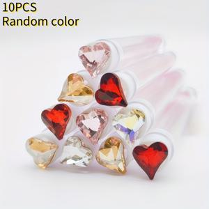 TEMU 플래시 러브 마스카라 브러시 10개, 아이브로우 브러시, 고급스러운 캡 디자인, 속눈썹 연장 및 메이크업용, 유연한 나일론 강모, 랜덤 색상 패턴, ABS 플라스틱 손잡이, 재사용 가능, 여행용, 크리스마스, 밸런타인데이용으로 적합