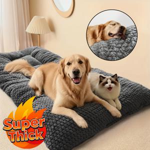 120X60cm 특대형 겨울용 보온 고양이 침대 | 도톰하고 매우 부드러운 폴리에스터 소재 | 직사각형 디자인으로 소형, 중형, 대형 반려동물(고양이/강아지)에 적합 | 가을/겨울 에디션 | 편안한 켄넬 패드 | 초대형 고양이용
