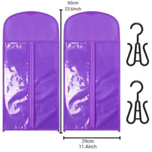 4개 세트 가발 보관백, 가발 정리 및 보관에 적합. 60cm 이상 가방 2개와 가발 걸이 2개 포함, 가발 보관 필수 도구