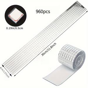 TEMU 960개 디스코 볼 거울 타일 5mm x 5mm 수제 장식 자가 점착 유리 스티커, 거울 사각형, 자가 점착 장식 스티커, 거실, 침실, 사무실 및 기숙사 장식에 적합