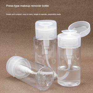 100ml 푸시다운 펌프 디스ペン서 병 3개 세트, 네일 리무버용 투명 플라스틱 토너 펌프 헤드 병 3개 세트, 여행용 용기, 컴팩트한 디자인, 경량 병