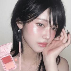 TEMU 여성 볼터치 물광 듀얼 치크팩트 글라스 스킨 투톤 블러셔 치크 블러셔 크림 블러셔 투크 블러셔