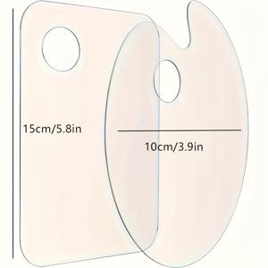 TEMU 2개, 10*15cm/3.9*5.8인치 새로운 유화 팔레트, 구멍 있는 원형 및 사각형, 미술 도구, 투명 아크릴, 네일 아트 혼합용, 메이크업 혼합용, 파운데이션용, 페인팅 팔레트, 구멍 있는, 투명 아크릴 색상 접시, 페인트 팔레트