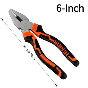 TEMU 전문가용 6”/8” 고강도 전기공 플라이어, 절연 핸들 및 하드 와이어 커터/압착기 - 전기 프로젝트, 라인맨 공구, 와이어 압착, 작업장, 시공업자, DIY용 - 하드와이어링 및 전기 수리용