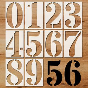 TEMU 숫자 스텐실 0-9 세트 10개 5.5x8.2인치 재사용 가능한 대형 숫자 스텐실 टेン플릿, 페인팅, 주소 표지판, 주차 표지, DIY 공예 프로젝트용