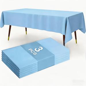 할로윈, 크리스마스, 3개 파란색 파티 테이블보 - 생일 파티용 직사각형 테이블 커버, 다기능 테이블보, 결혼식, 생일, 졸업식, 축하 행사 및 파티 장식에 적합, 이상적인 파티 테이블보