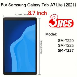 삼성 갤럭시 탭 A7 라이트 2021 호환 스크린 보호기 3개 세트, SM-T220/T225/T227 태블릿용, 9H 경도 강화 유리, 지문 방지, 스크래치 방지, 광택 커버, 쉬운 설치 (갤럭시 탭 A7 라이트 2021 태블릿 호환)