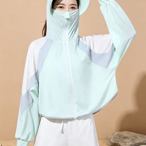 TEMU 여름용 경량 통기성 멀티컬러 후드 오픈 프론트 케이프 숄, 해변 바캉스 캐주얼 우아한 야외 드라이빙 사이클링 패션 다용도 숄 커버 재킷, 선물
