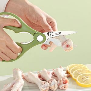 TEMU 주방 가위 - 강력한 스테인리스 스틸 전문가용 가금류 가위, 날카로운 날로 전체 닭을 쉽게 절단, 닭뼈, 생선, 샐러드, 채소, 디리, 집과 사무실에서 사용하기에 이상적인 주방 가위