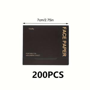 TEMU 200매 대나무 숯 유분 흡수 블롯팅 페이퍼, 휴대용 리필 팩, 여성용 유분 조절 페이셜 블롯팅 페이퍼