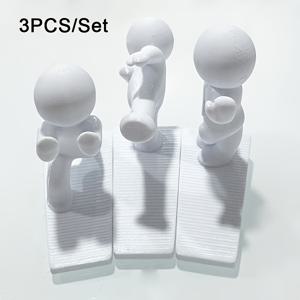 3D 프린팅 귀여운 작은 사람들 문 막이 3개 세트, 웃긴 디자인 문 웨지, 홈 선물, 데스크탑 장식품, 홈 문 막이