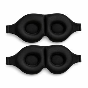 3D 컨투어형 안대 2개, 수면용 조절식 스트랩이 있는 제로 프레셔 슬립 마스크, 수면, 여행, 낮잠 & 요가 휴식용