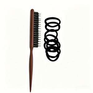 TEMU 3단 브리슬 꼬리 빗, 인조 브리슬 및 합성 브리슬, 두피 마사지 및 헤어 스타일링용, 일반 모발 스타일링 도구에 적합, 모든 모발 타입 또는 헤어스타일에 매우 적합한 3단 브리슬 꼬리 빗