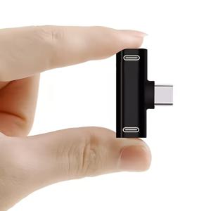 TEMU 2-In-1 USB-C 오디오 어댑터 듀얼 Type-C 컨버터 충전 및 음악 감상, 플러그 앤 플레이, 소형 휴대용, 폰 호환