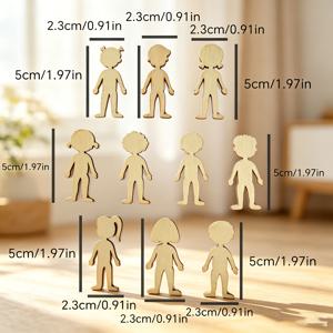 TEMU 10가지 디자인의 30개 나무 피규어 세트 3개; 매력적인 피규어 장식품; 아늑한 분위기를 위한 홈 테마 장식 아이템; 실내 장식용 벽걸이; 아늑한 분위기를 위한 장식 공예 재료