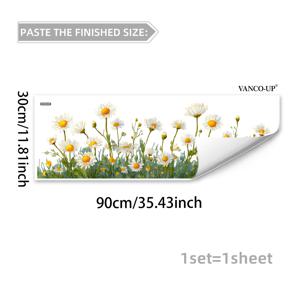 2D 평면, 30*90cm 1개 2D 평면 봄/여름 작은 데이지 식물 창문 스티커, 가정 장식용, 정전기 흡착 데칼 D21586-KR, 2D 평면