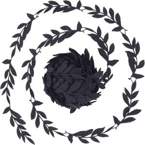 TEMU 2야드 블랙 화이트 자수 잎사귀 레이스 웨빙 인조 덩굴 잎 스트링 트림 리본 장식