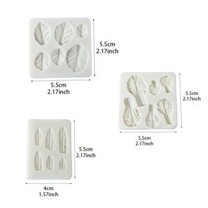 TEMU 야채 잎사귀 실리콘 몰드 3개 세트 - DIY 공예, 캔들 만들기, 석고 & 점토에 적합한 재사용 가능한 논스틱 잎 모양 몰드, 디테일한 잎사귀로 쉬운 탈형