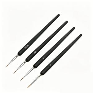 TEMU 훅 라인 아트 디테일 브러쉬 4개 세트, 둥근 손잡이, 구아쉬 수채화 유화 페이스 네일 암석화용, 나일론 강모 라인 브러쉬, 부드러운 털 수채화 브러쉬, 유화 브러쉬, 극세사 팁 브러쉬, 핸드 페인팅 라인 브러쉬, 라인 훅