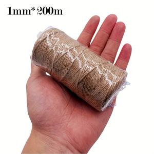 TEMU 200미터 길이 천연 사이잘 및 헴프 로프 - 고양이 스크래ッ처판, 선물 포장, DIY 집 꾸미기 공예용으로 완벽