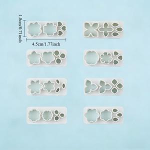 TEMU 8개입 3D 꽃잎 몰드 - 고정밀 칼날 포함, 폴리머 클레이, 소프트 왁스, 레진 공예용 DIY 플라스틱 몰드 - 주얼리 제작, 스티커 템플릿, 휴일 공예 및 칼날 커팅용