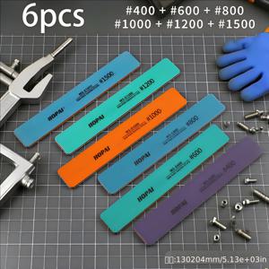 TEMU 400/600/800/1000/1200/1500 입자 샌드페이퍼 스틱 6개 세트 - 4mm 두께 모델 샌딩 스틱, 정밀 연마용, 다양한 입자 옵션을 갖춘 공예 도구