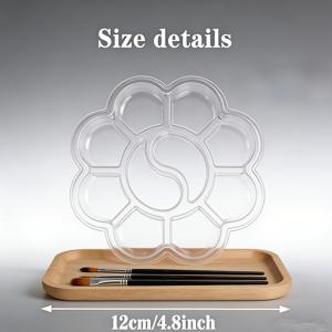 TEMU 12개 복숭아꽃 다기능 팔레트, 세척 용이, 묻어나지 않는 페인트 수채화 아크릴 유화 과슈, 범용 학생 미술 특수