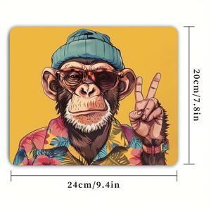 TEMU 1개 휴가 원숭이 디자인 마우스 패드, PC/노트북 컴퓨터 호환, 규조토 재질, 미끄럼 방지 고무 베이스, 내구성 좋은 게이밍 및 사무용 컴퓨터 액세서리