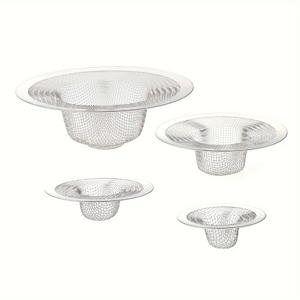 4pcs 샤워 헤어 필터 메쉬, 욕실 욕조 메쉬 스트레이너, 주방 및 욕실 싱크 스트레이너, 스테인레스 스틸 먼지 바구니 스트레이너, 4.4 