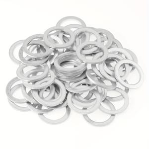 50pcs M16x22x2mm 자동차 배수 플러그 개스킷, 오일 크러시 와셔, 알루미늄 플랫 와셔, 내경 16mm, 외경 22mm, 두께 2mm