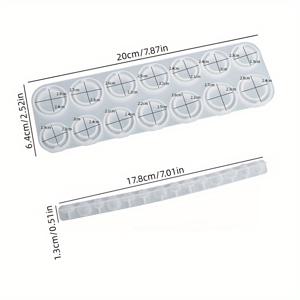 2개 3D 반지 몰드 에폭시 레진용, 공예 주얼리 제작용 14가지 다양한 크기의 반지 몰드, 수제 주얼리 트리니트 손가락 반지 몰드, 레진 원형 반지 몰드 및 몰드