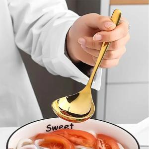 TEMU 한국 스테인리스 스틸 두꺼운 스푼 창의적인 긴 손잡이 호텔 핫팟 스푼 수프 숟가락 가정 주방 필수 도구