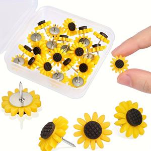 20pcs 노란 푸시 핀, 코르크 보드 압정, 게시판 압정, 코르크 보드, 사무실 조직 장식 엄지 압정