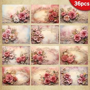 TEMU 36 장의 A5 (8.26 * 5.7인치) 장미 쓰기 가능한 스크랩북 용지, 스크랩북 DIY 용지, 수제 인사말 카드, 포장에 완벽한, 불렛 저널, 공예 용품, 장식용