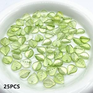 TEMU 10X13MM 초록색과 빨간색의 팝플러 잎, 수입 투톤 그라데이션 펜던트, 루즈 비즈, 주얼리 제작 용품을 위한 유리 비즈, 귀걸이, 팔찌, 목걸이 및 네일 아트 추가