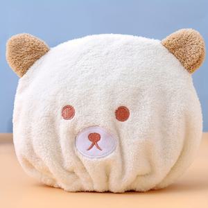 TEMU 1개 곰털 드라이캡, 헤어 타월, 샤워캡, 코랄, 부드럽고 흡수력 좋은 따뜻한 욕실용, 수영장, 해변, 사계절용