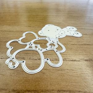 TEMU 오리지널 사랑스러운 발렌타인데이 사랑스러운 아기 곰과 사랑 풍선 번들 금속 커팅 다이 DIY 스크랩북킹 앨범 인사 카드 집 장식 휴일 축복 손잡이 핸드메이드