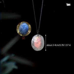 1개 래브라도 바이올렛 펜던트 그레이 문스톤 DIY 목걸이 축제 선물 데일리웨어 (표면에 불규칙한 균열과 작은 틈이 있을 수 있으며, 내부의 색이 묻은 반점은 정상입니다)
