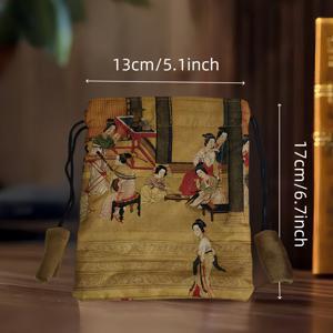 여자/남자 선물 17Cm X 13Cm 빈티지 고급 플란넬 수납 가방, 여성 사진 수납 가방, 주얼리 수납 가방, 파티 선물 수납 가방, 선물, 생일 선물, 크리스마스 선물, 사탕 초콜릿 수납 가방, 할로윈