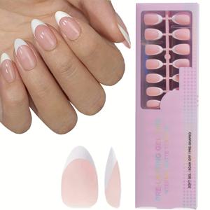 TEMU 화이트 인조네일 150개, 숏 아몬드형, 조립식, 15가지 사이즈, DIY 디자인 네일 살롱, 여성용 변장용