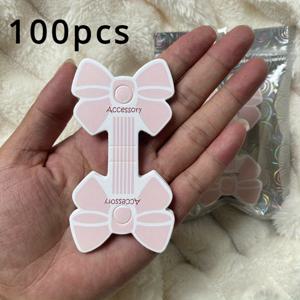 100개 분홍색 리본 헤어밴드 종이 카드, DIY 쥬얼리 디스플레이 & 패키징 액세서리, 접이식 헤어밴드 접이식 카드, 헤어 장식 카드, 미술 공예 & 봉제 용품, 판지 & 종이 재질