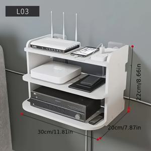 벽걸이 랙은 2단 또는 3단으로 선택할 수 있으며, TV 셋톱 박스, 라우터 보관 Wifi 박스, 리모컨, 멀티탭에 적합합니다. 강력한 하중 지지력, 설치 시 구멍 뚫음 불필요, 다용도