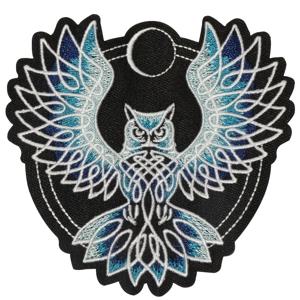 TEMU 1개 야광 올빼미 자수 아이언온/바느질 패치 - 재킷, 백팩, 청바지 및 티셔츠용 혼합 색상 복잡한 깃털 디자인