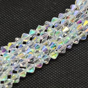 TEMU 4/6/8mm 화이트 울트라 로마스 컷 유리 아이리디센트 스페이서 비즈 AB 컬러, DIY 팔찌, 목걸이, 귀걸이, 신발 장식 및 의류 액세서리에 적합