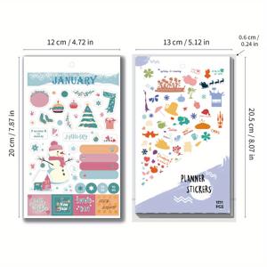 TEMU 1251개 플래너 스티커 세트, 월별 테마, 장식 예술 및 시즌 디자인, 다이어리 및 노트북에 적합, 생생한 색상, 문구 필수품