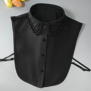 TEMU 네일 비즈와 라인스톤이 있는 정교한 여성용 인조 칼라 1개, 라인스톤이 반짝임, 새로운 스타일, 세미셔츠 인조 칼라, 봄, 여름, 가을, 겨울용으로 활용 가능